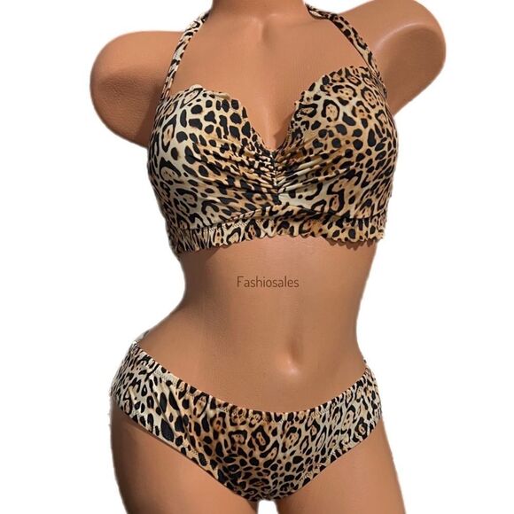 Victorias Secret Swim Zuma Sweetheart Demi Bikini top and Bottoms Set Leopard - Picture 3 of 4